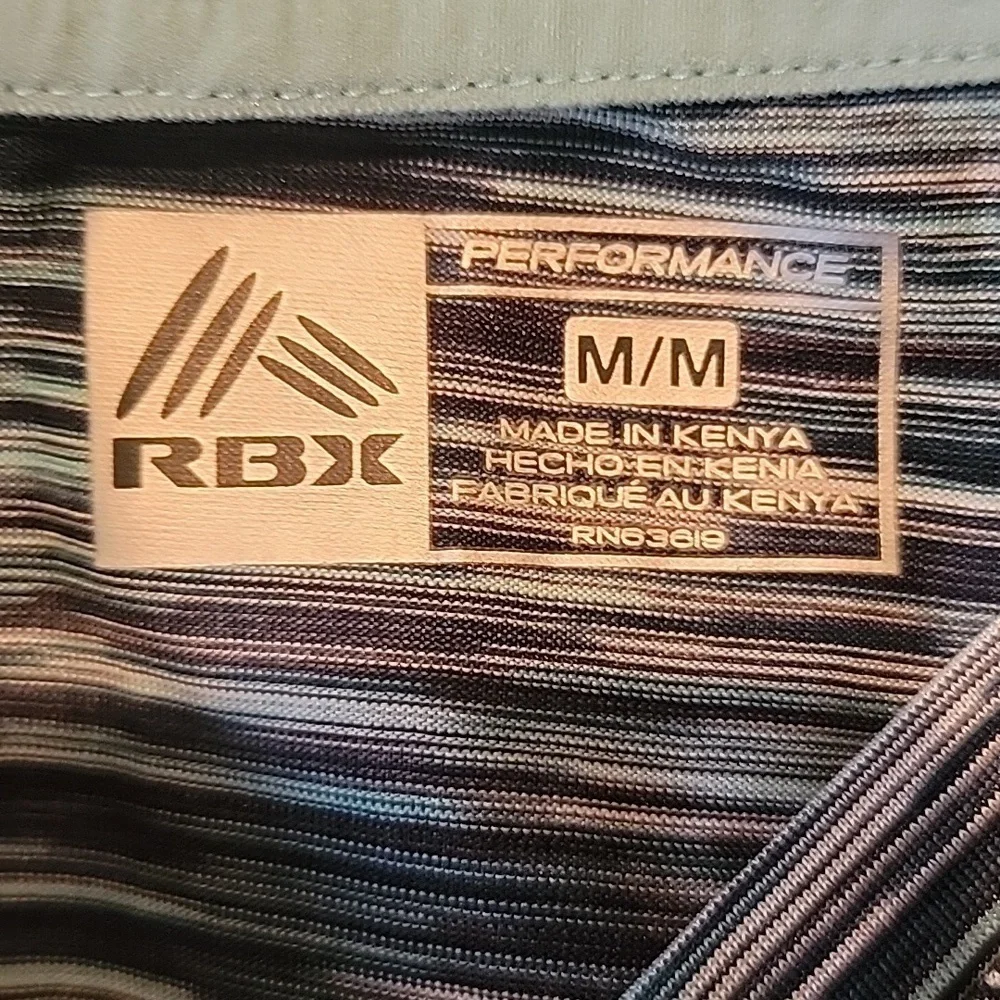 RBX Performance V-Neck Athletic Top, Size M, Blue, Gray, White & Black.  EUC! - Picture 5 of 6